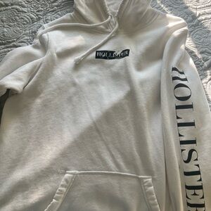 Hollister White Hoodie with Logo